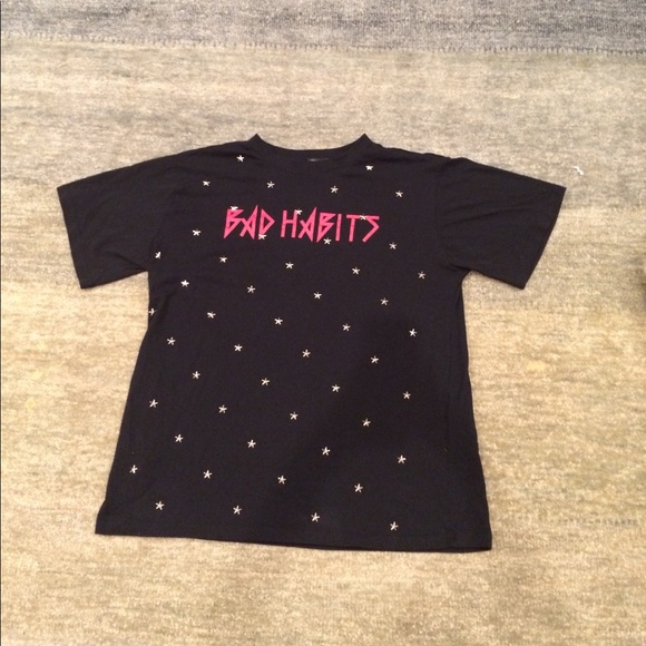 #T43 NWOT FOREVER 21 BAD HABITS TEE - Picture 4 of 8